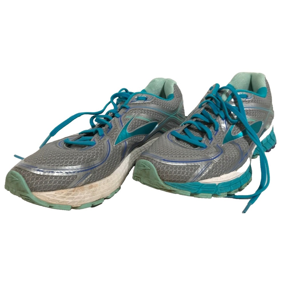 Brooks Adrenaline GTS 16 Womens Size 13B Gray Teal‎ Running Shoes No Insoles